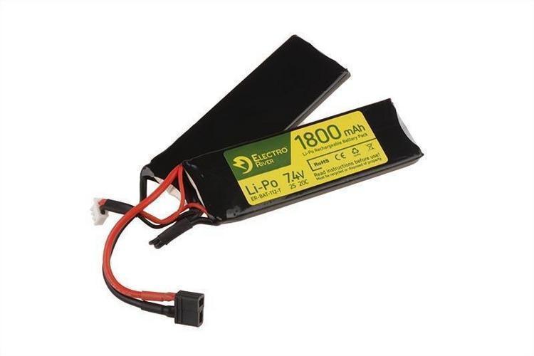 LiPo-akku 7,4V 1800mAh 20/40C T-liitin(DEANS) 2-osainen
