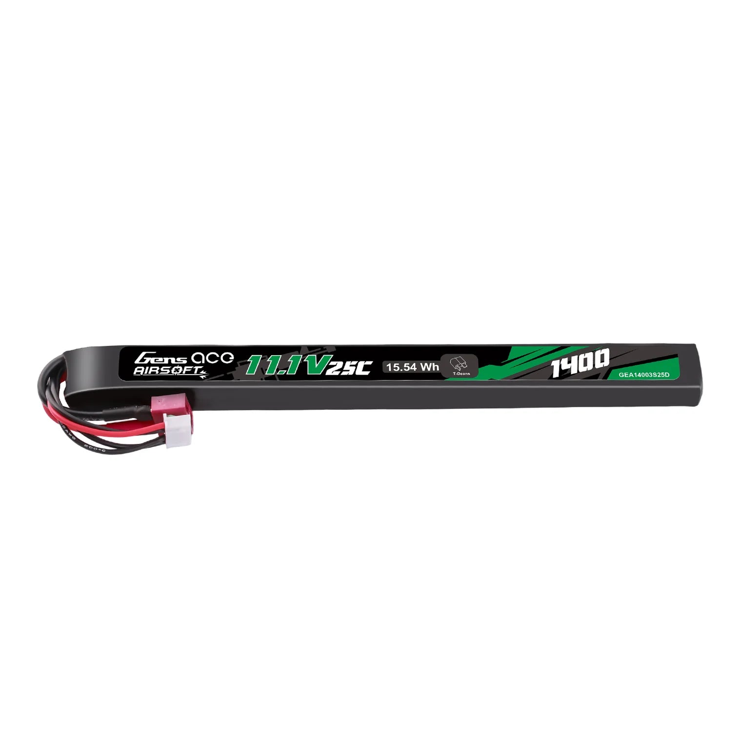 Gens Ace Ace LiPo battery 11.1V 1400mAh 3S/25C, T-plug/Deans - AK stick battery