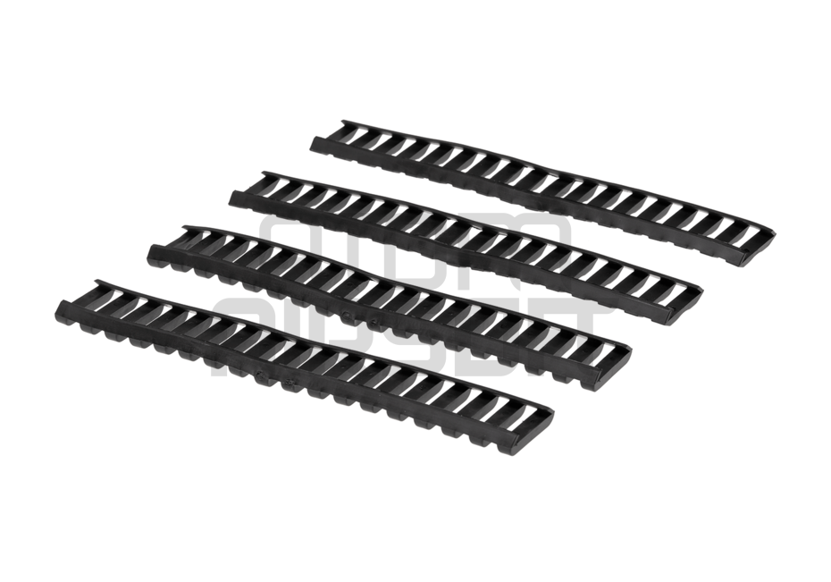 Ladder rail cover, rubber rail protectors, 18 rungs - black