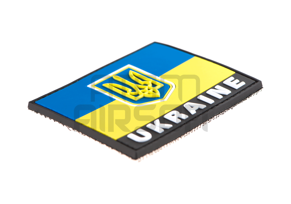 Ukrainan lippu "Ukraine" tekstillä