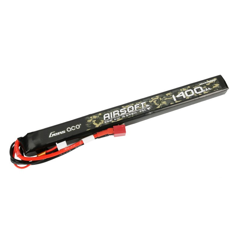 Gens Ace Ace LiPo battery 11.1V 1400mAh 3S/25C, T-plug/Deans - AK stick battery