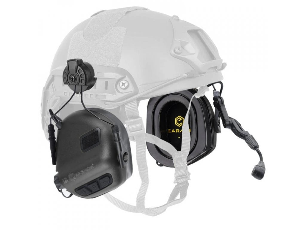 M32H PLUS active hearing protectors with speech microphone ARC helmet mount - black