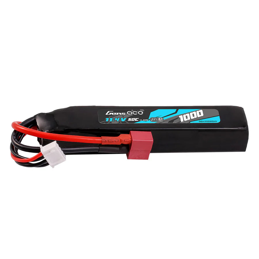 LiPo-akku 11,4V HV 1000mAh 3S/50C, T-plug/Deans