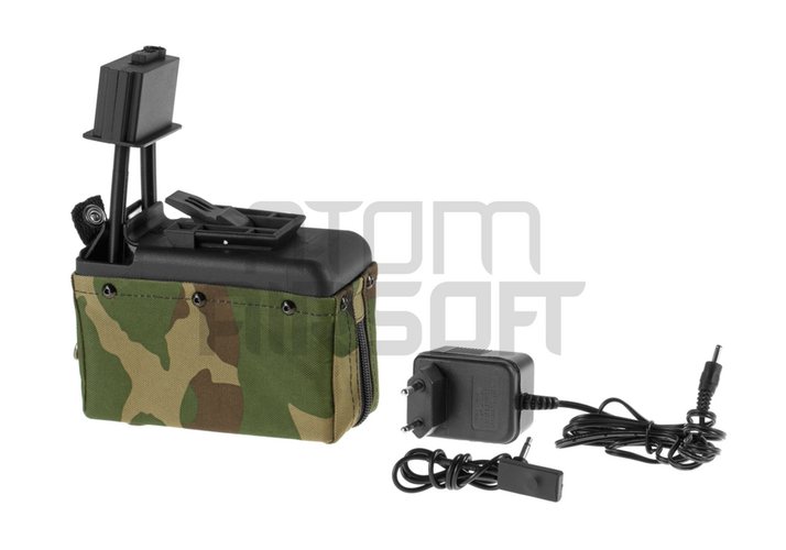 A&K M249 laatikkolipas,1500 kuulaa - woodland