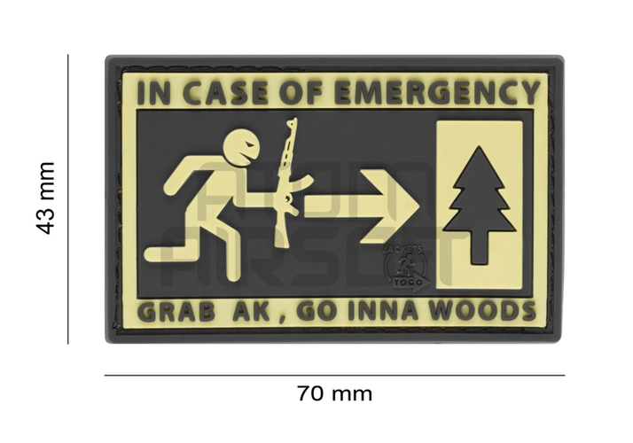 JTG "Emergency" PVC velcromerkki