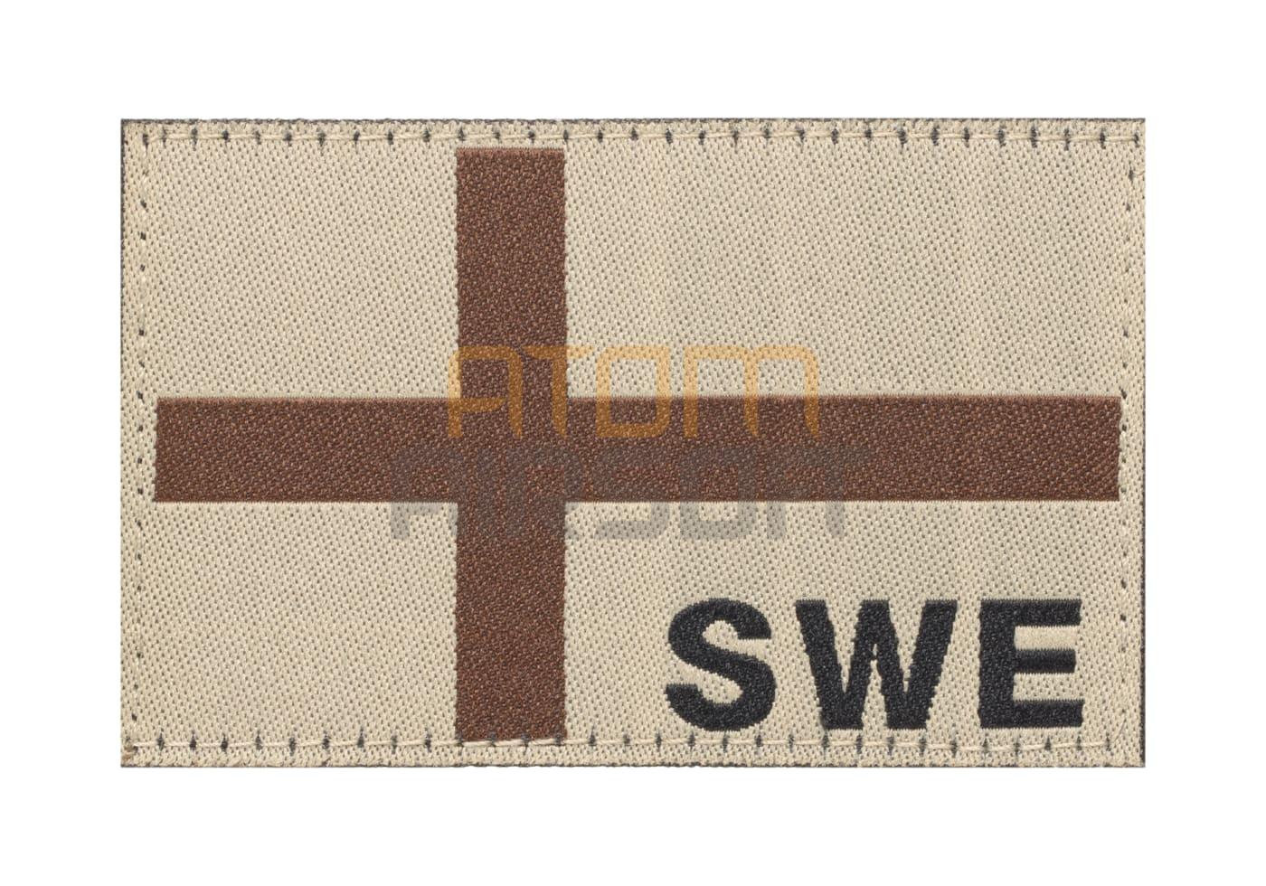 Swedish flag with "SWE" stamp - sand