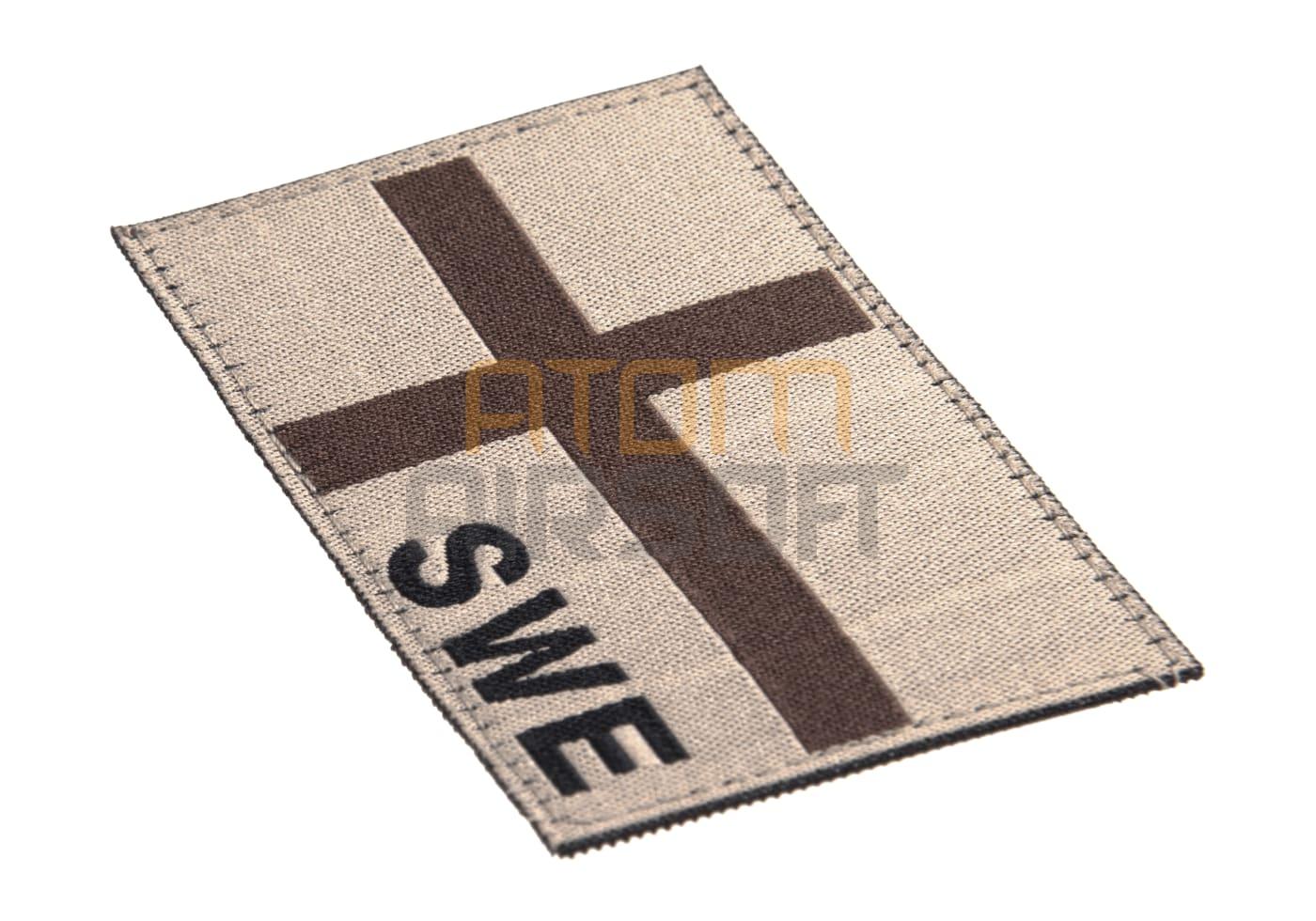 Swedish flag with "SWE" stamp - sand