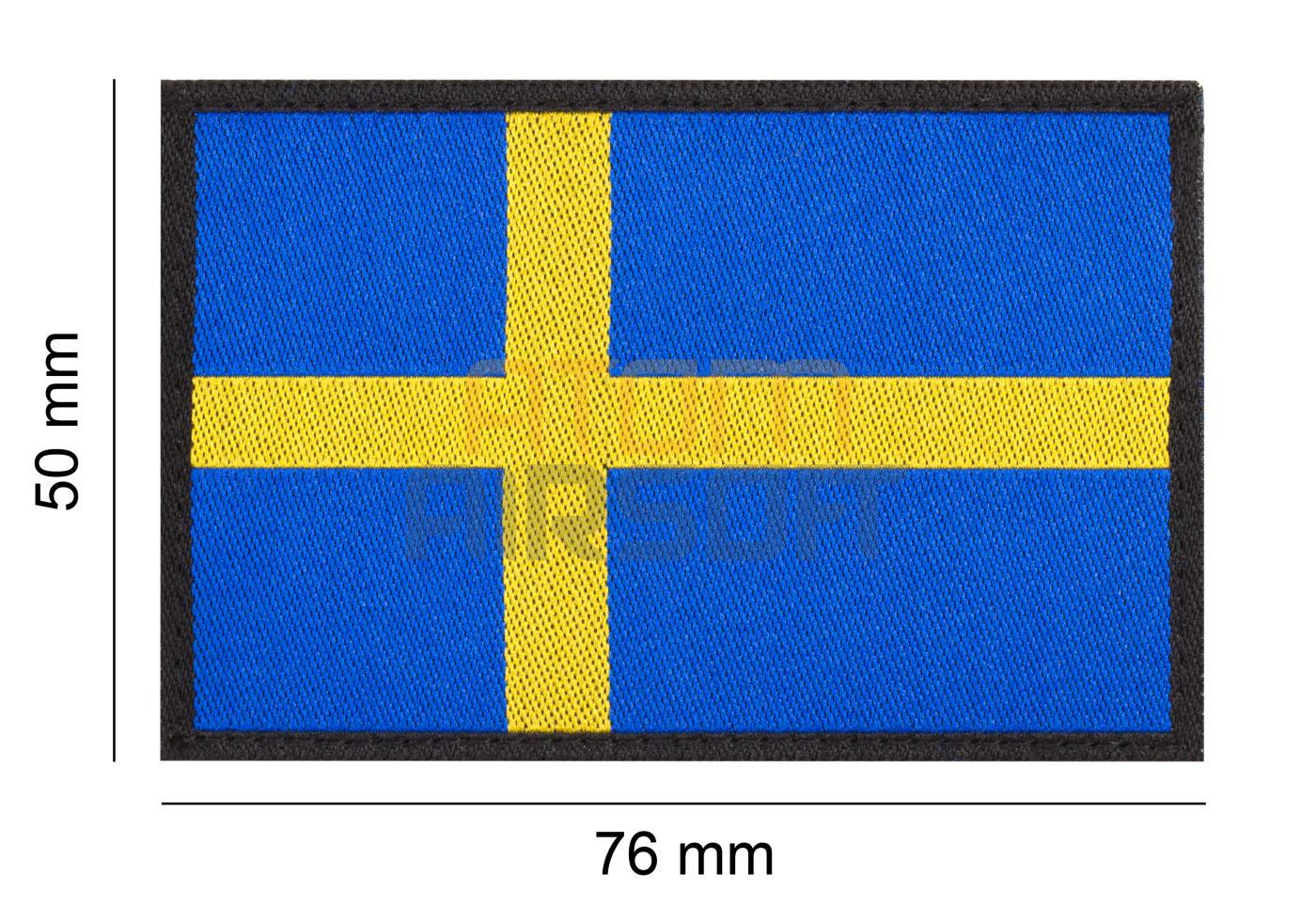Swedish flag with "SWE" stamp - colored