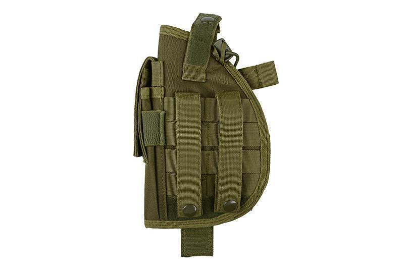 Universal MOLLE pistol holster with magazine pocket - OD