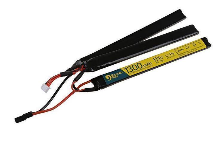 River LiPo battery 11.1V 1300mAh 25/50C, 3-piece - mini connector
