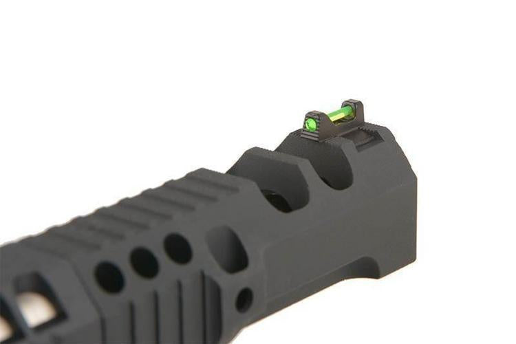 HX2402 .38 SuperComp GBB-kilpailupistooli, täysmetallinen – musta/hopea