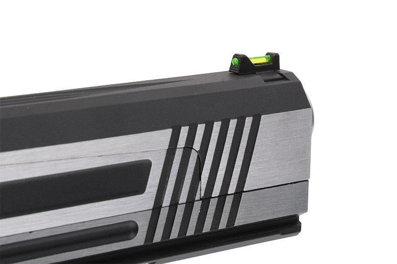 HX1001 GBB-pistooli, "split slide", täysmetallinen – musta/harmaa