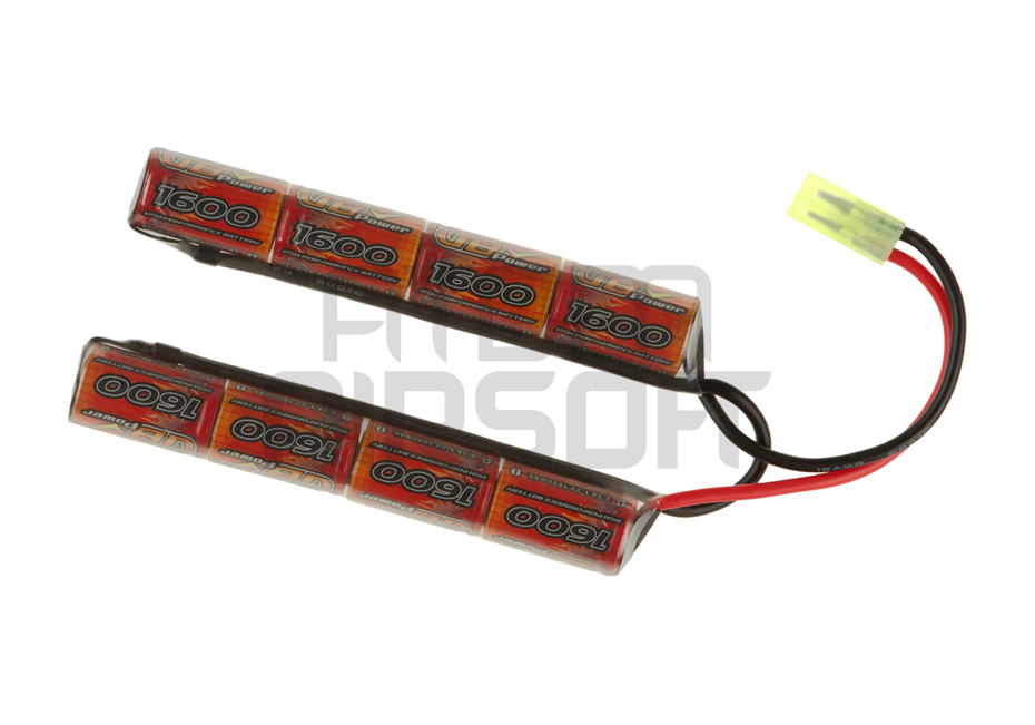 NiMh 1600mAh 9.6v, 2-piece nun-chuck crane battery, mini connector