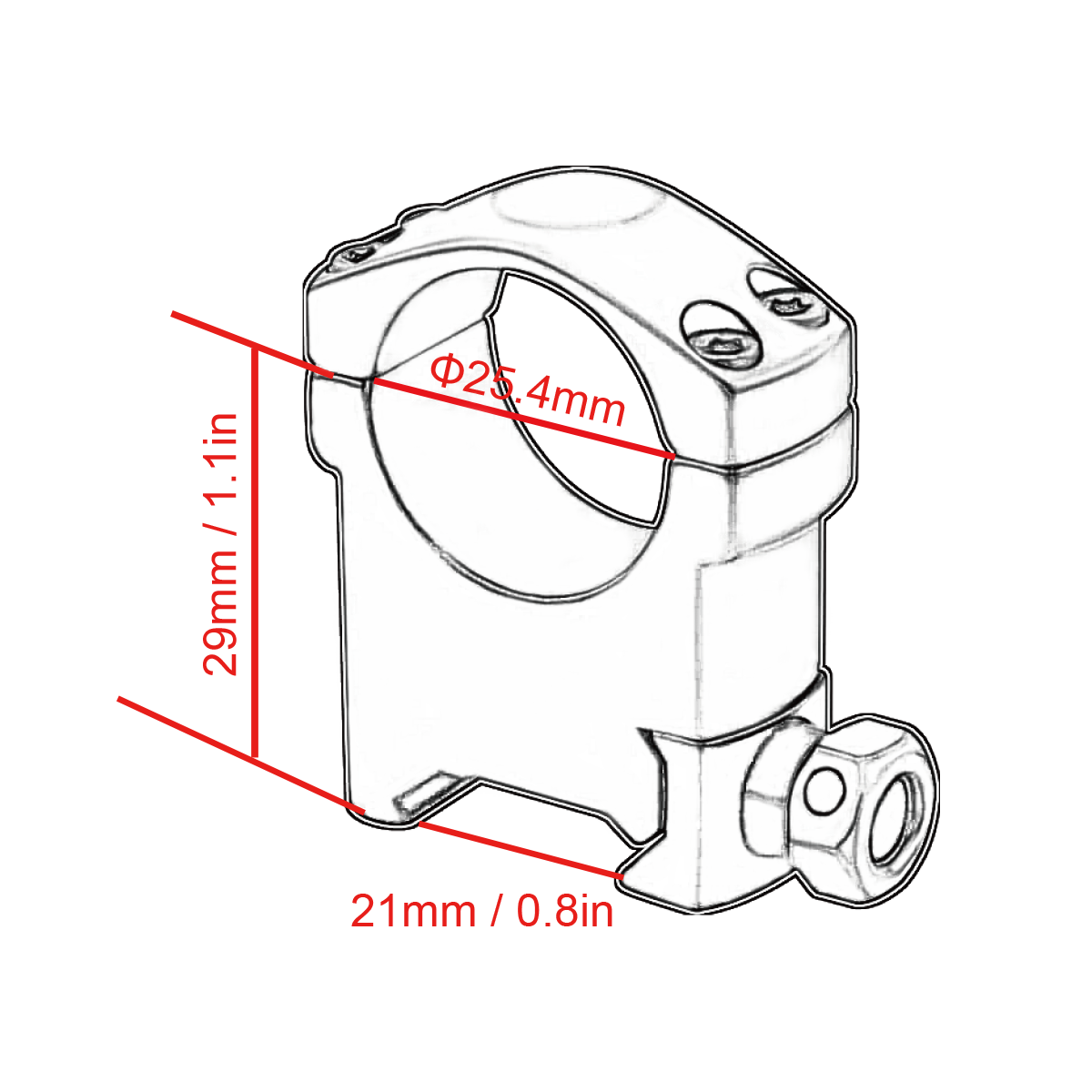 25.4 mm 1" high rifle scope rings