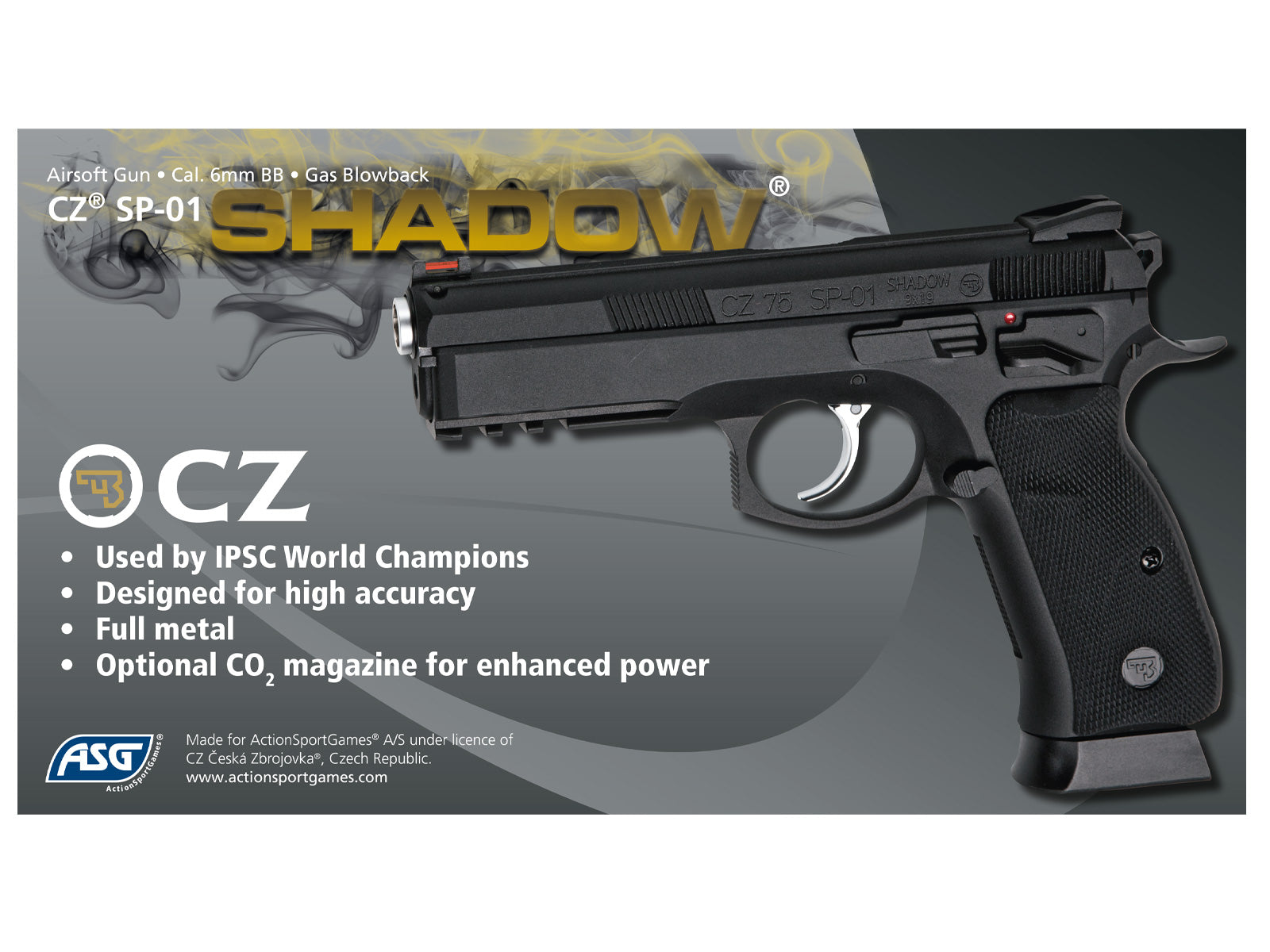 CZ Shadow 1 GBB gas pistol, metal frame