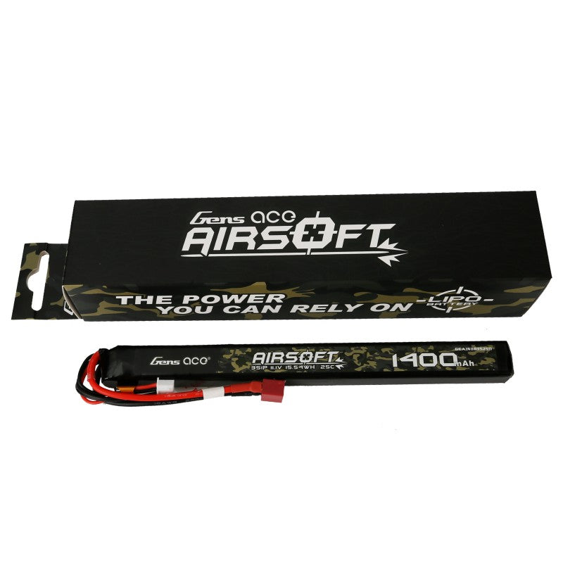 Ace LiPo battery 11.1V 1400mAh 3S/25C, T-plug/Deans - AK stick battery