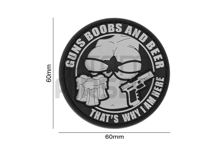 "Guns Boobs and Beer" PVC velcro badge