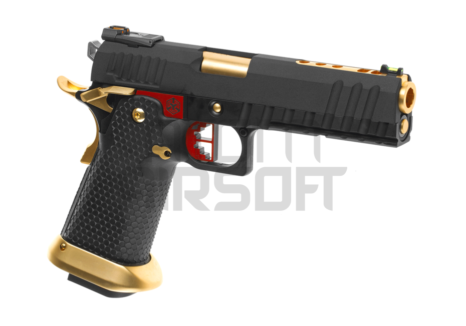 HX2002 GBB pistol, full metal - black/gold/red