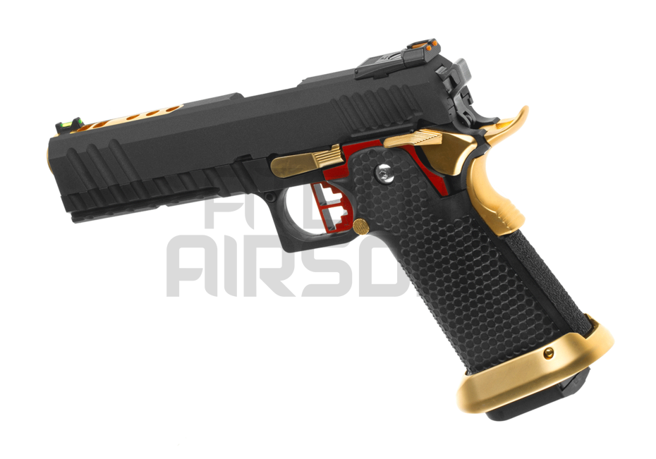 HX2002 GBB pistol, full metal - black/gold/red