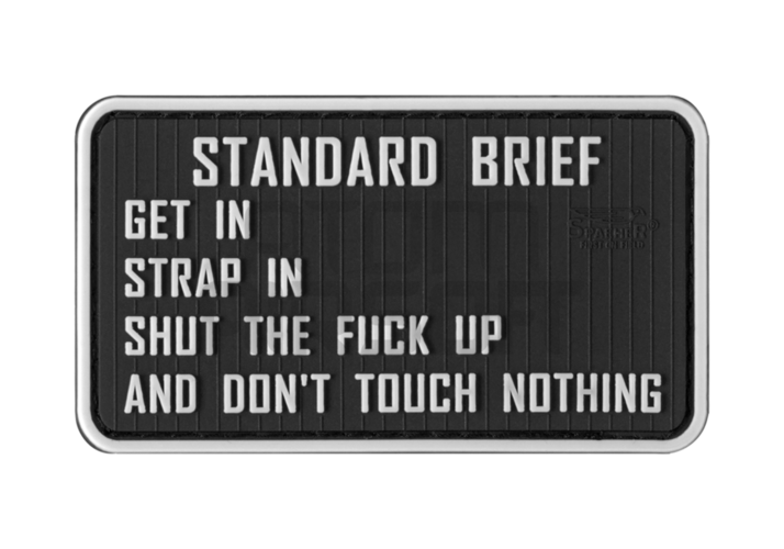 "Standard Briefing" PVC velcro badge