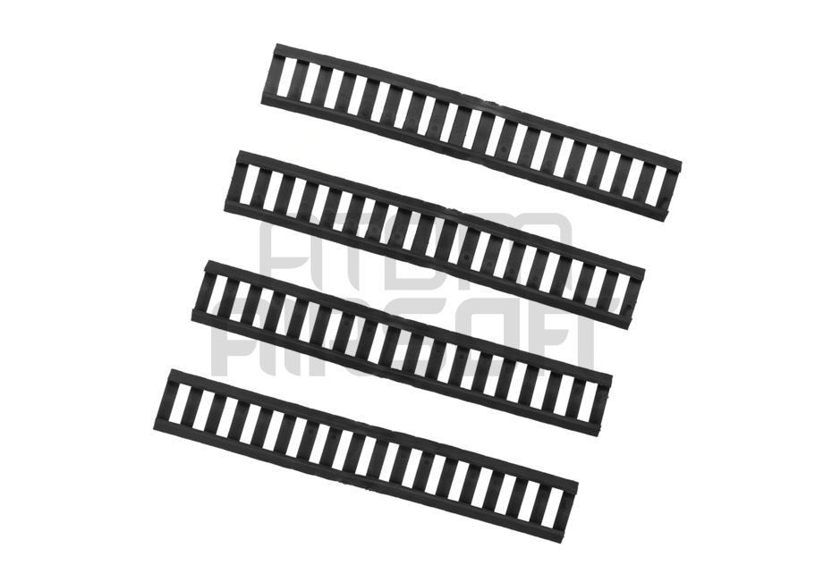 Ladder rail cover, rubber rail protectors, 18 rungs - black