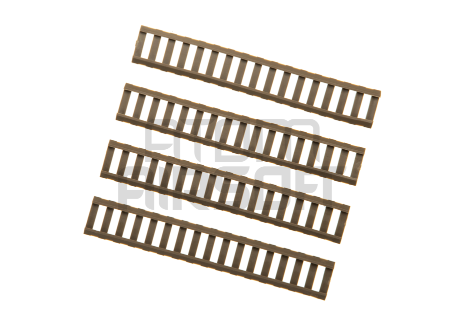 Ladder rail cover, rubber rail protectors, 18 rungs - Dark Earth