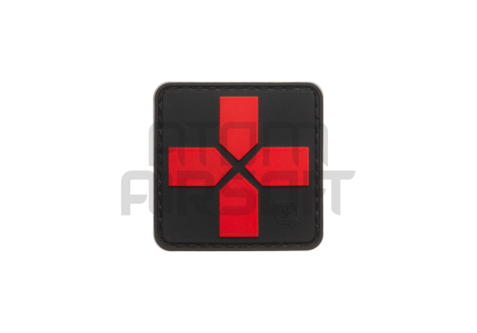 First aid "Red Cross" PVC velcro badge 40mm - blackmedic
