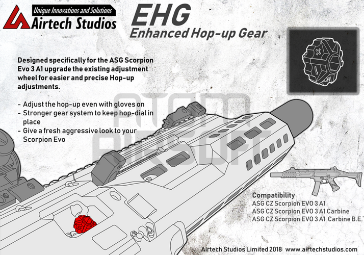 ASG EVO3 A1 paranneltu hop-up säätöpyörä
