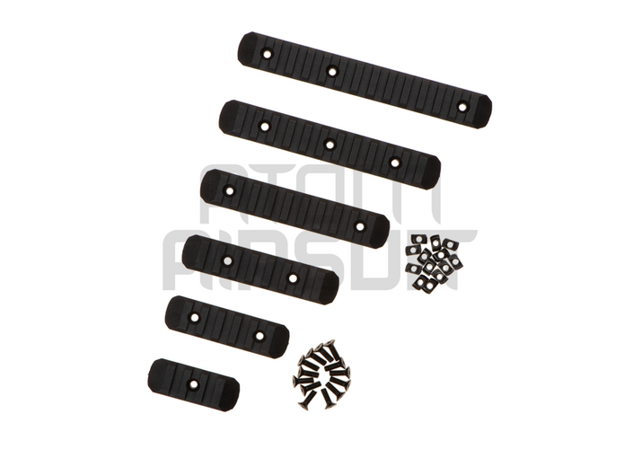 Keymod & M-LOK rail piece, 6 pcs - black