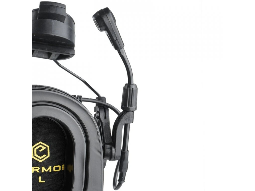 M32H PLUS active hearing protectors with speech microphone ARC helmet mount - black