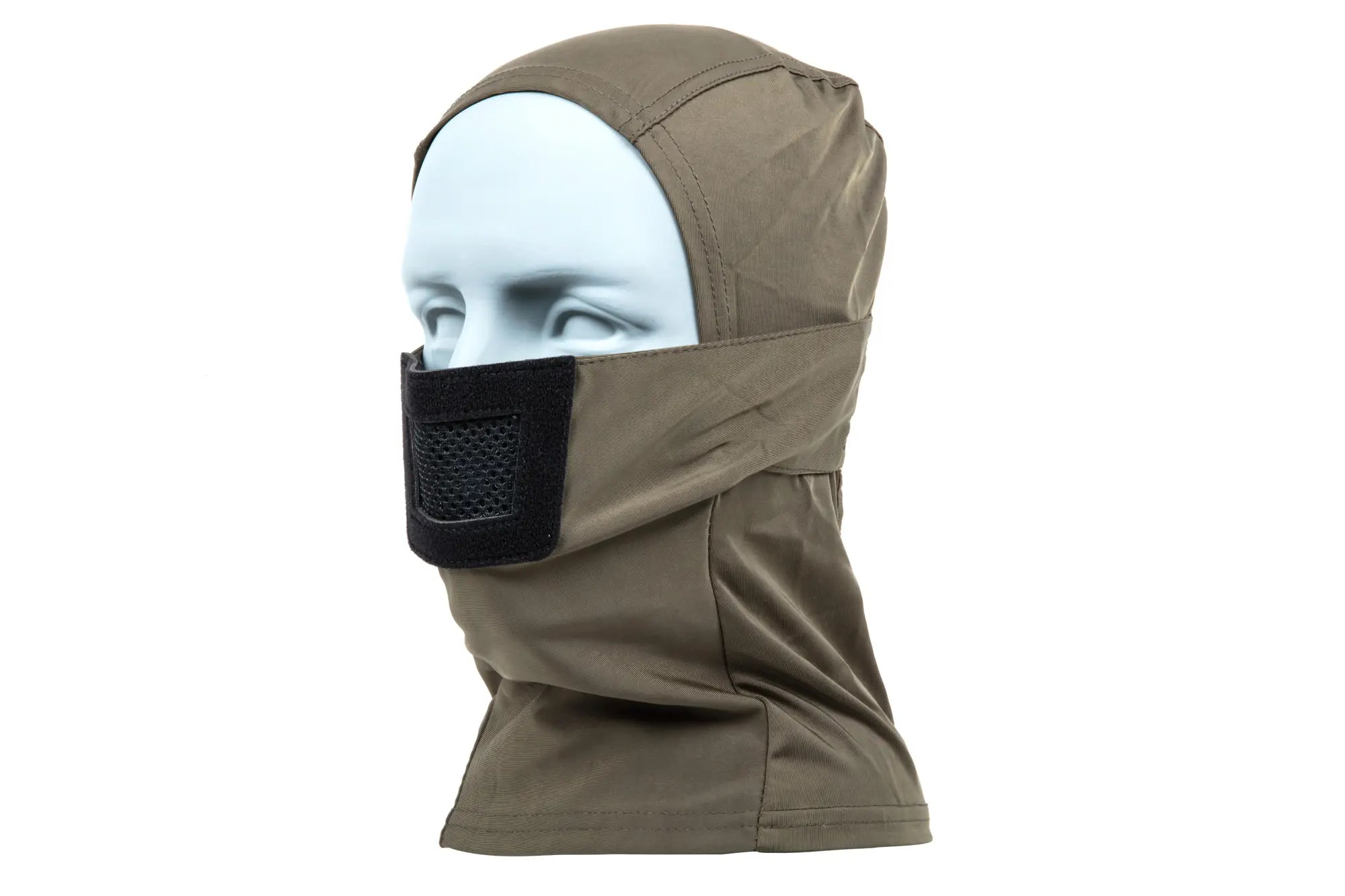 Balaclava style lower face shield - olive
