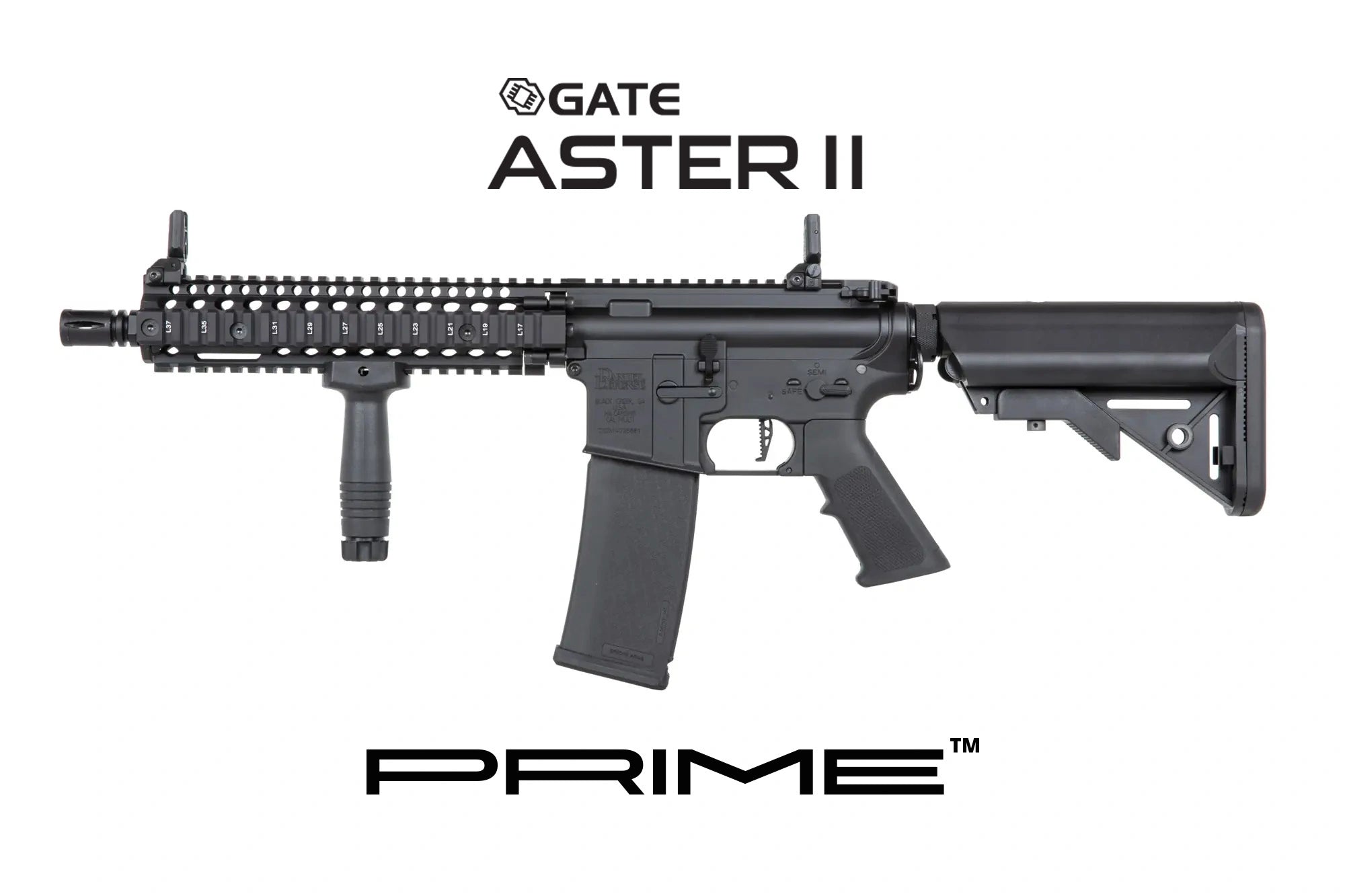 Daniel Defence SA-P19 Prime™ Aster II ETU harjattomalla moottorilla - musta