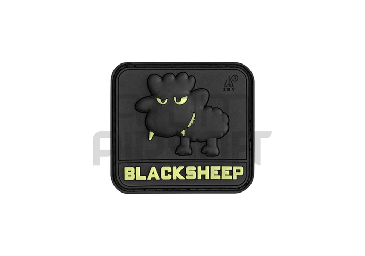"Little Black Sheep" PVC velcro badge - glow in the dark