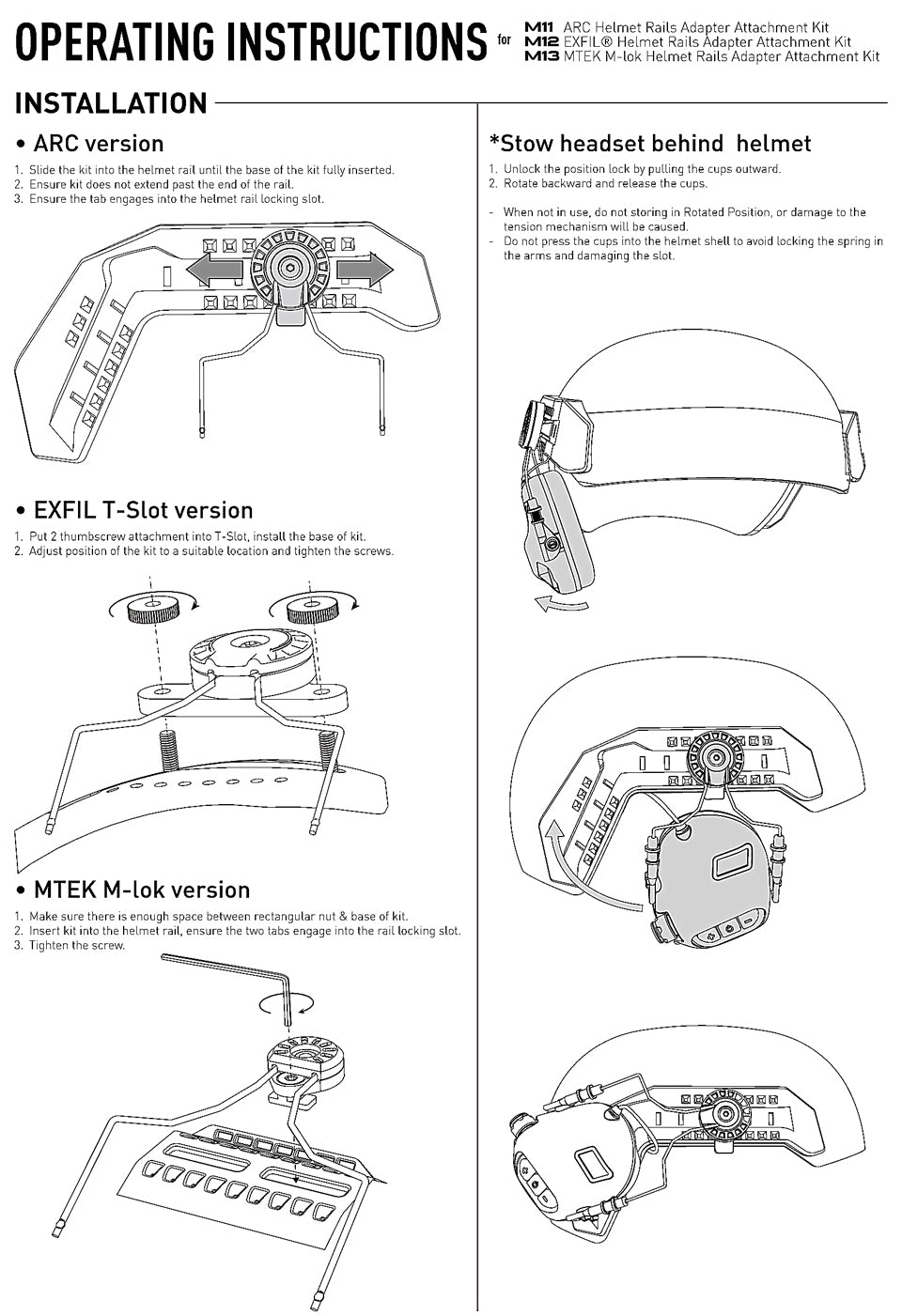 ARC M31/M32 helmet mount adapter