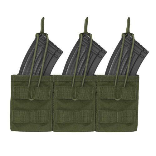 AK 7.62mm open top magazine pouch for three magazines - OD