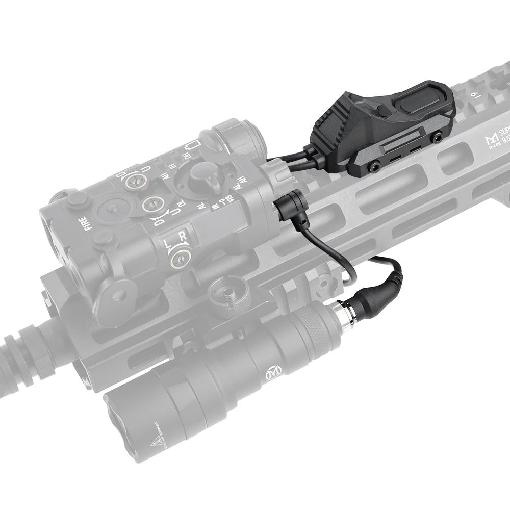 WADSN AN kaksitoiminen asevalon etäkytkin, SF-yhteensopiva & 2.5mm liitin - musta