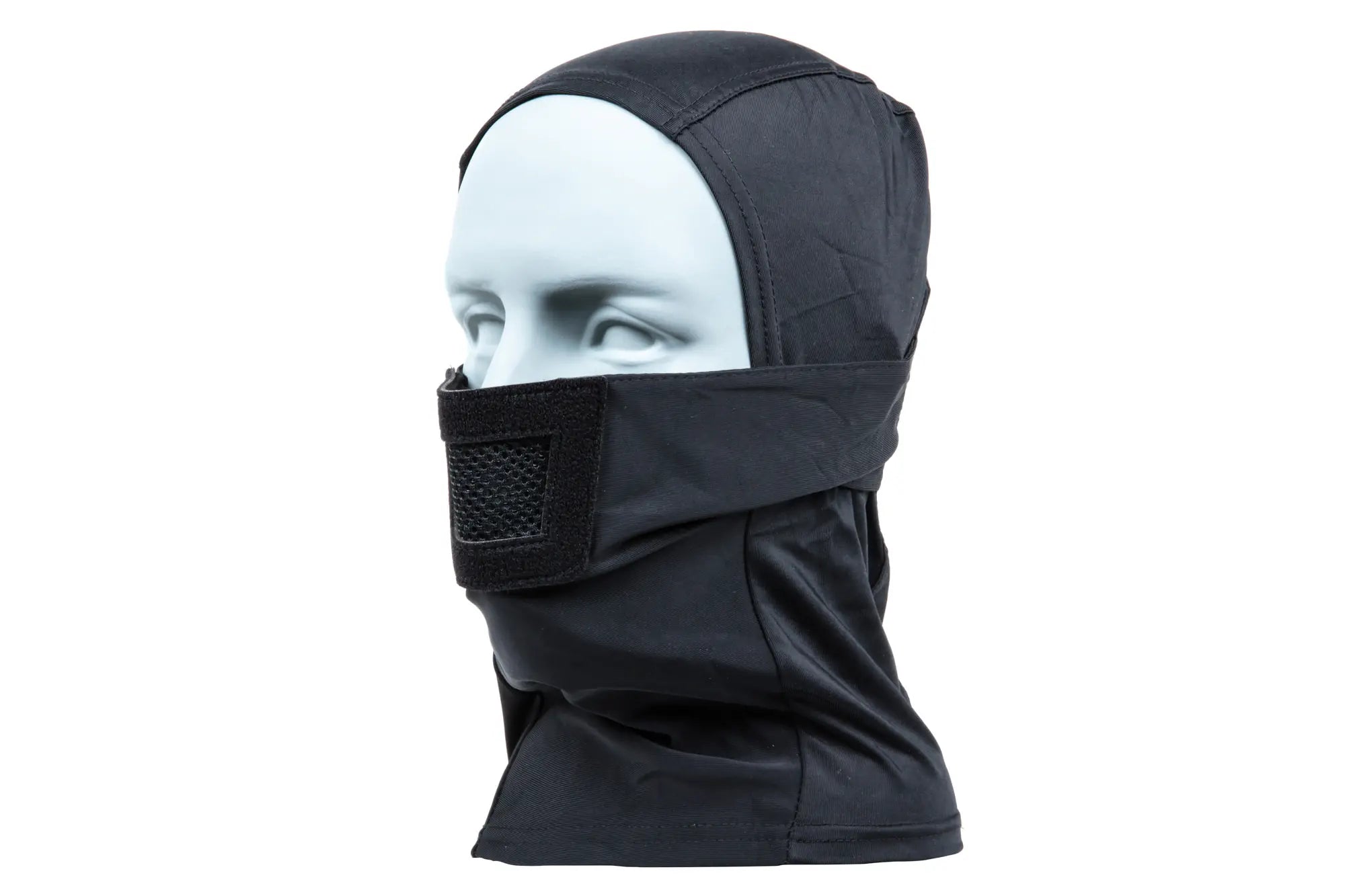 Balaclava style lower face shield - black