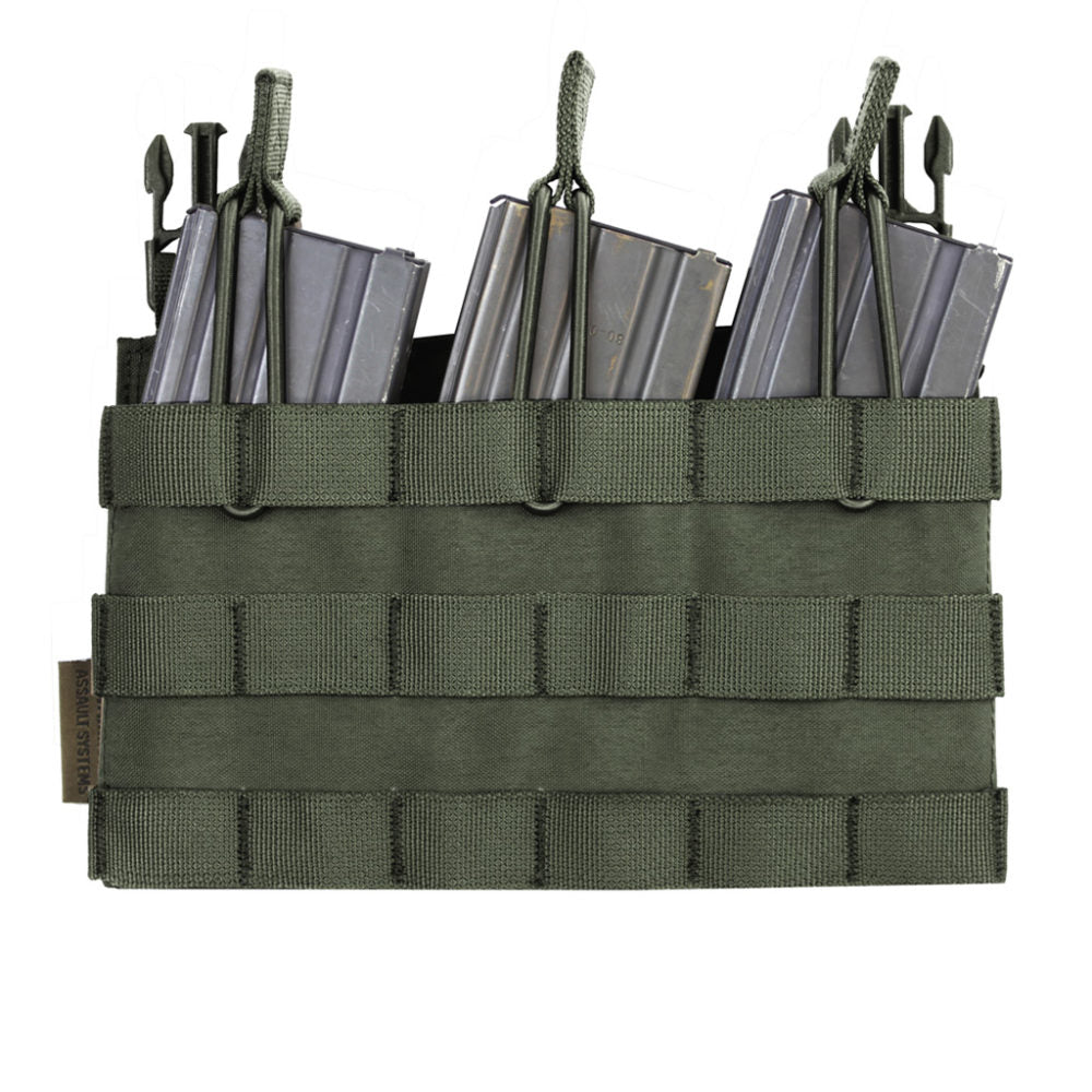 Removable front panel with three open top magazine pockets - OD