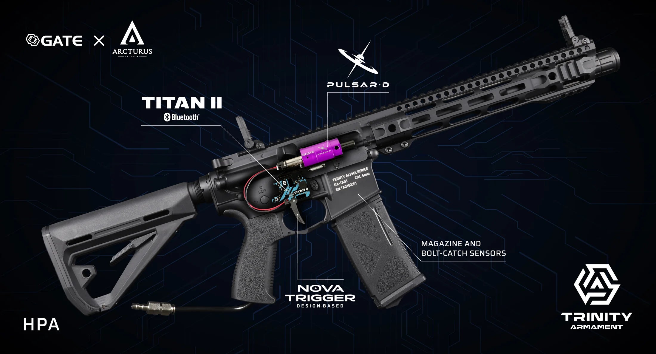 ARMAMENT GA-TA02P HPA Training replica, PULSAR D - with HPA unit (TITAN II Bluetooth)